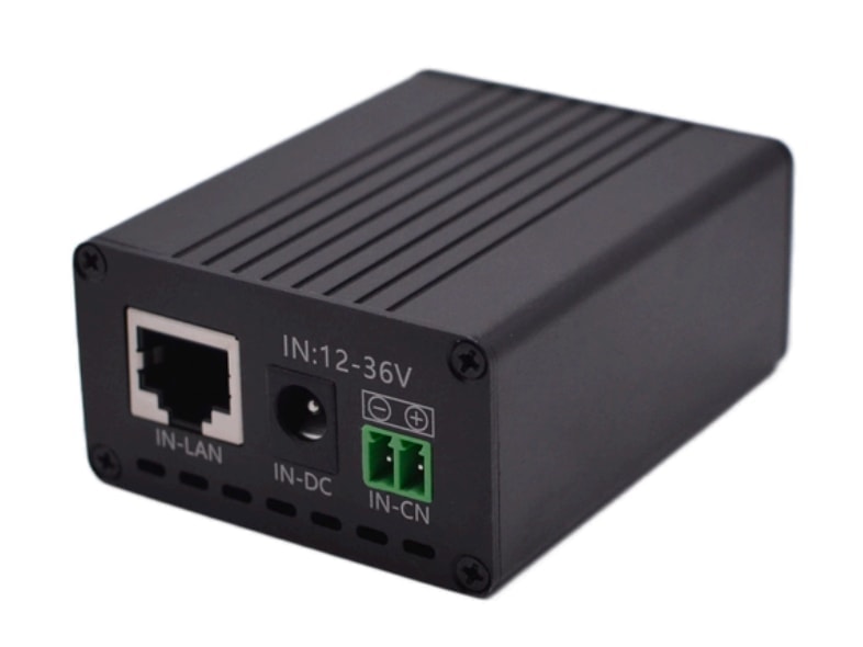 Przetwornica Maxsol POE24V DC–PoE z wyświetlaczem LCD i portami Gigabit Ethernet