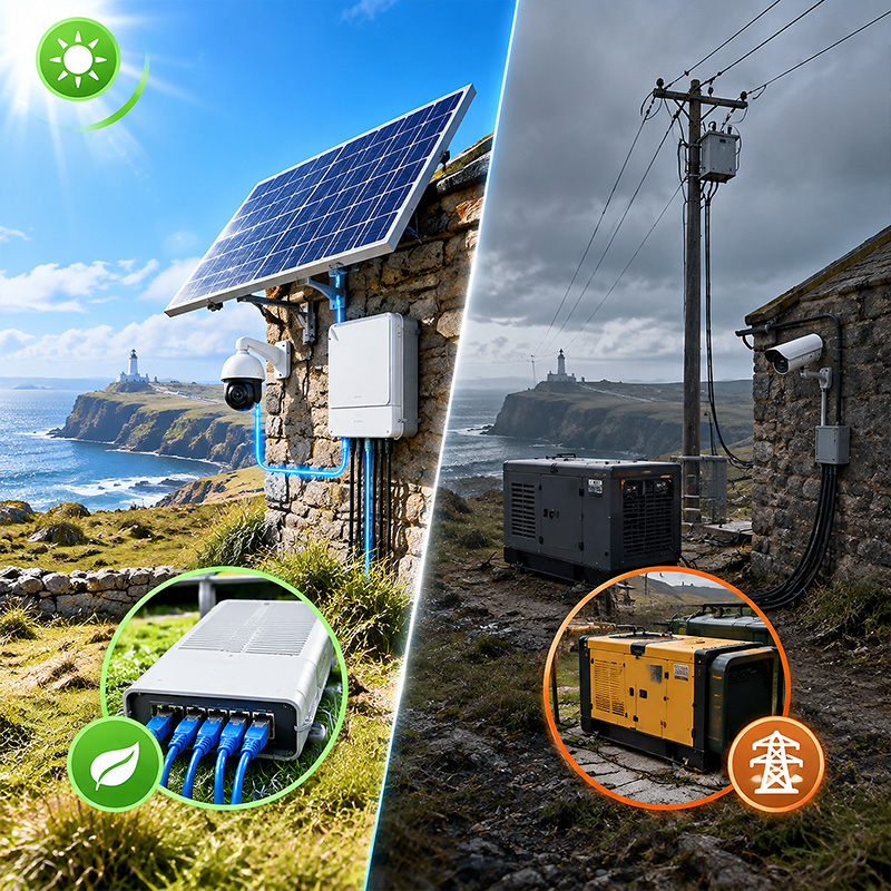 Solarne PoE czy zasilanie sieciowe w odległej lokalizacji?