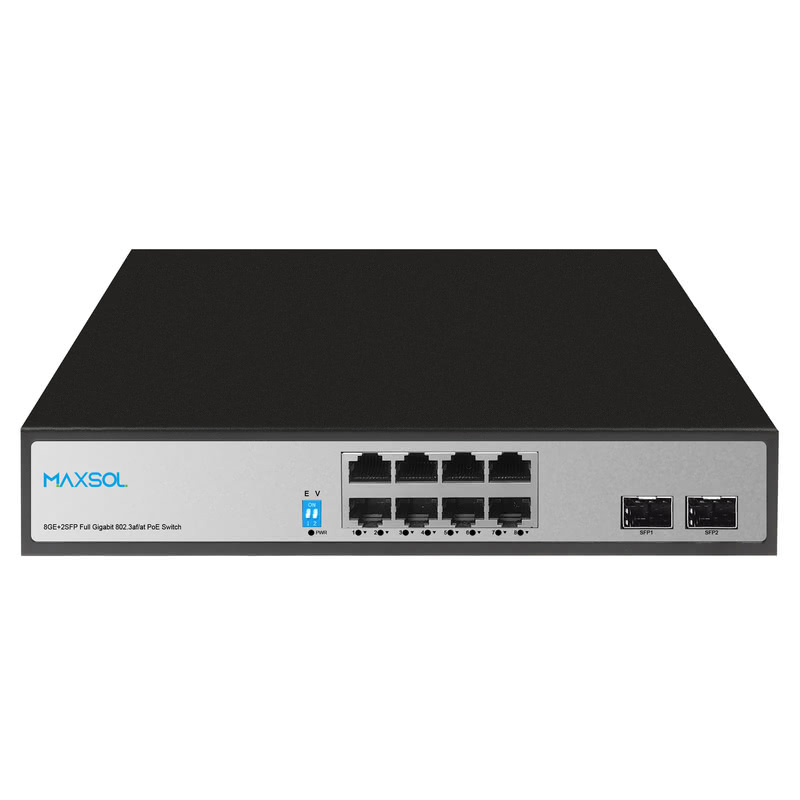 8-portowy gigabitowy przełącznik PoE+ z 2 portami uplink SFP