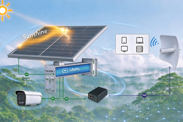 Zasilanie solarne na zewnątrz dla monitoringu IP i bezprzewodowych CPE